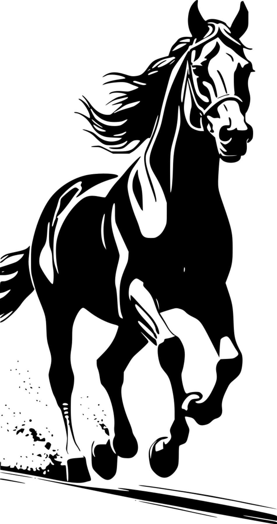 Раскраска Лошадь бежит (Вертикальный)