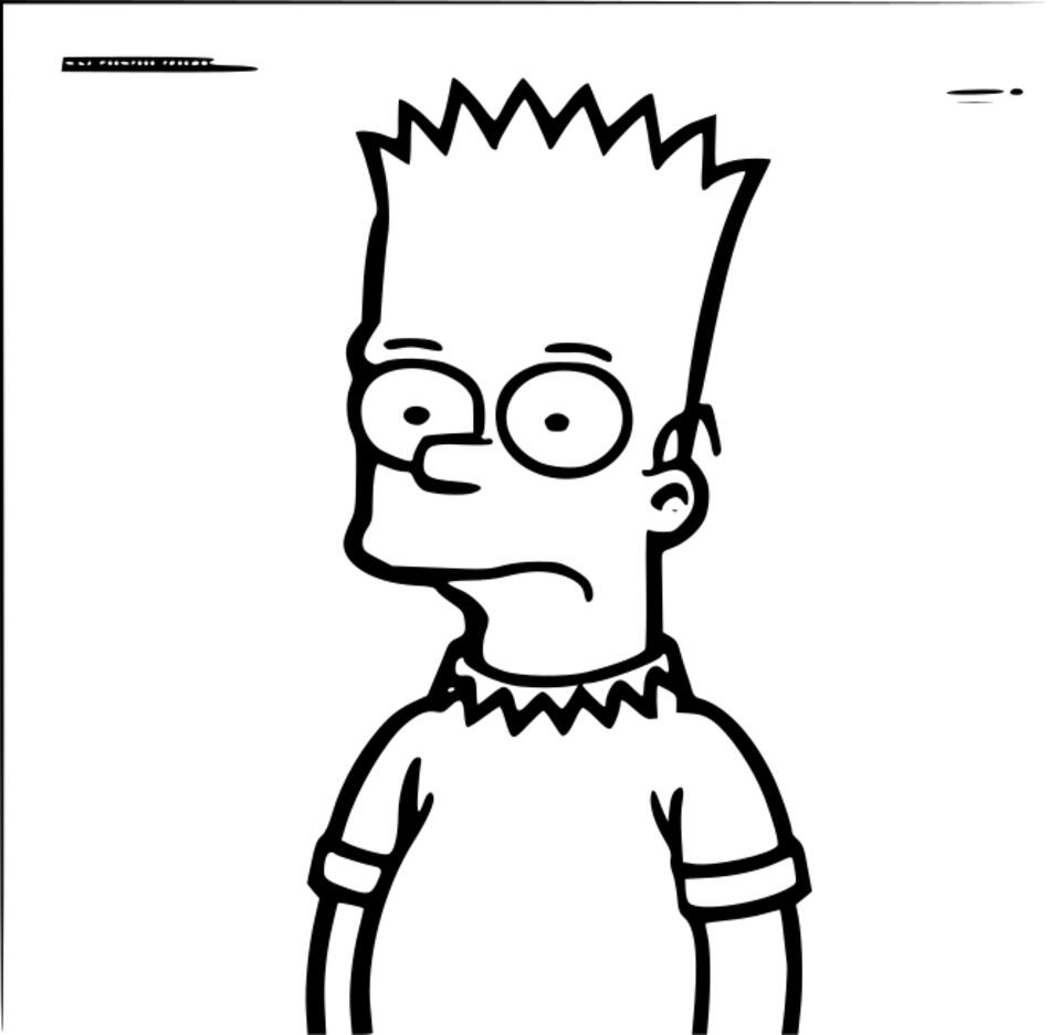 Malbuch Bart Simpson aus Die Simpsons (Quadrat)