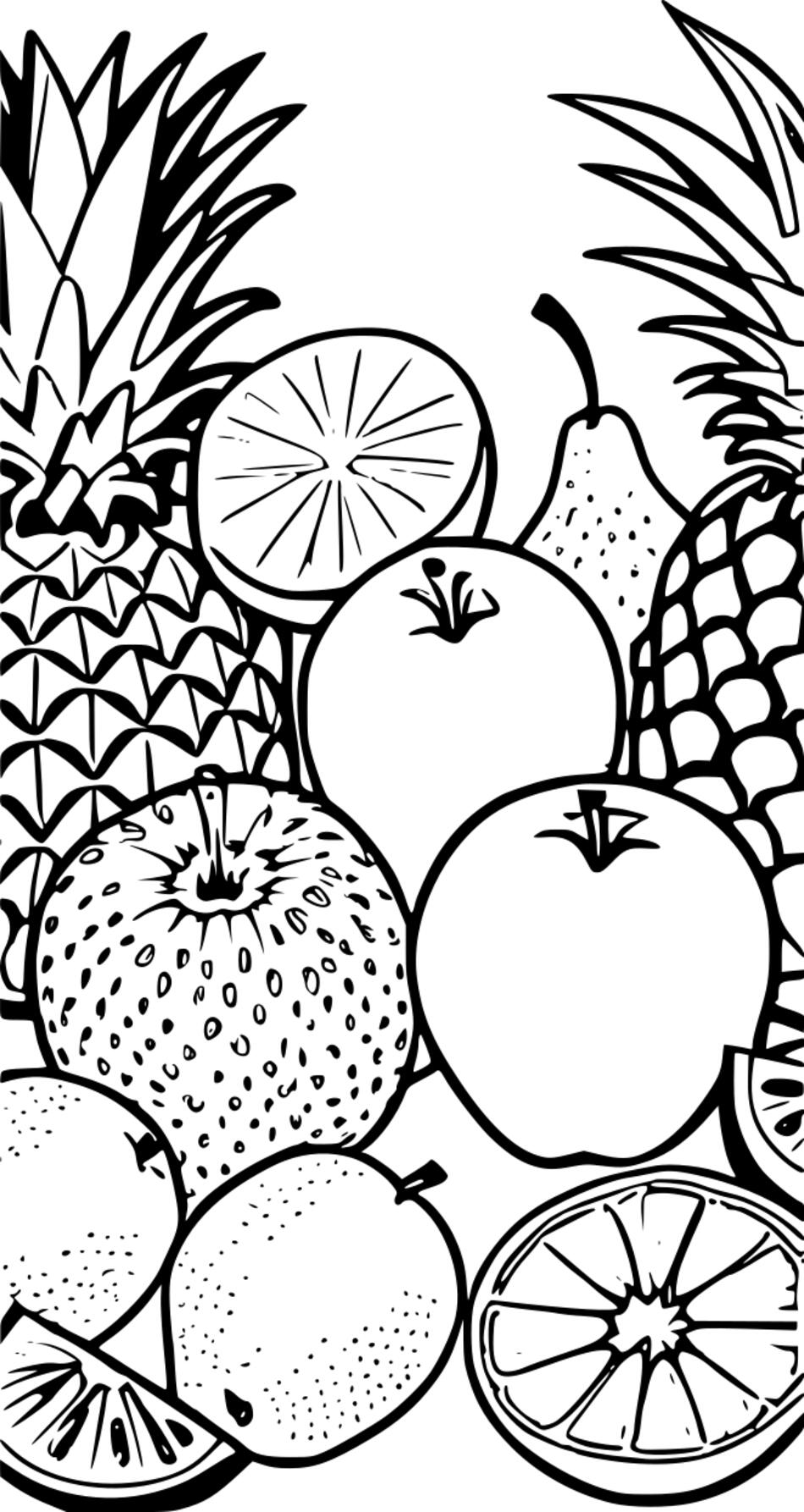 Раскраска Смешанные фрукты (Вертикальный)