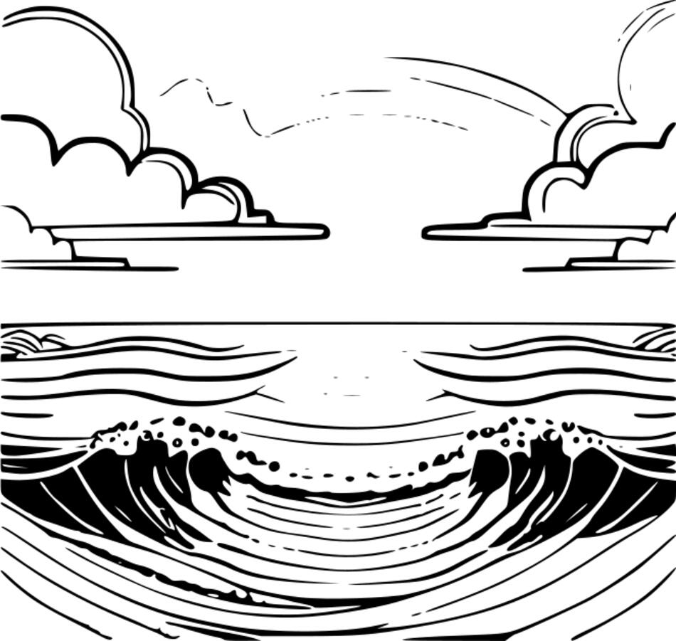 Розмальовка Хмари над океаном (Квадрат)