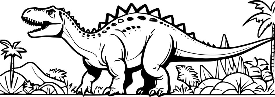 Livre de coloriage Défilé des dinosaures (Horizontal)